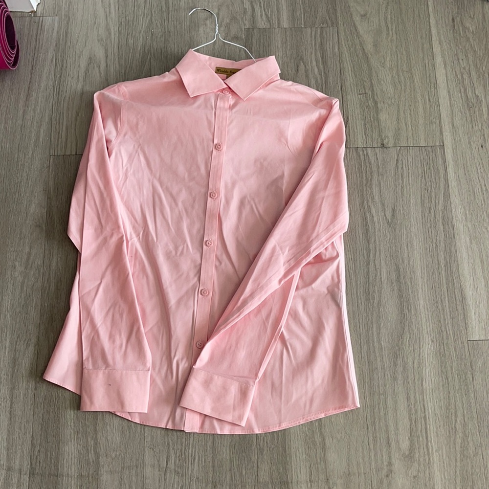 Peach Button Down Blouse